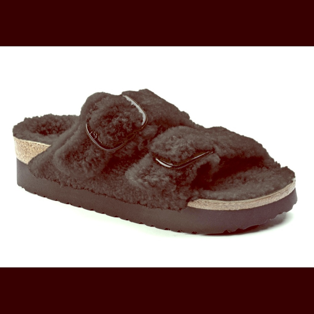 Birkenstock Papillio in black shearling NWB -RARE!